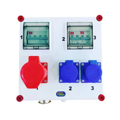 Industrial-Distribution-Board-32-Amp-with-1x-Three-Phase-and-2x-Single-Phase-With-Havells-MCB-and-Sibass-Plug-Socket-with-Inter