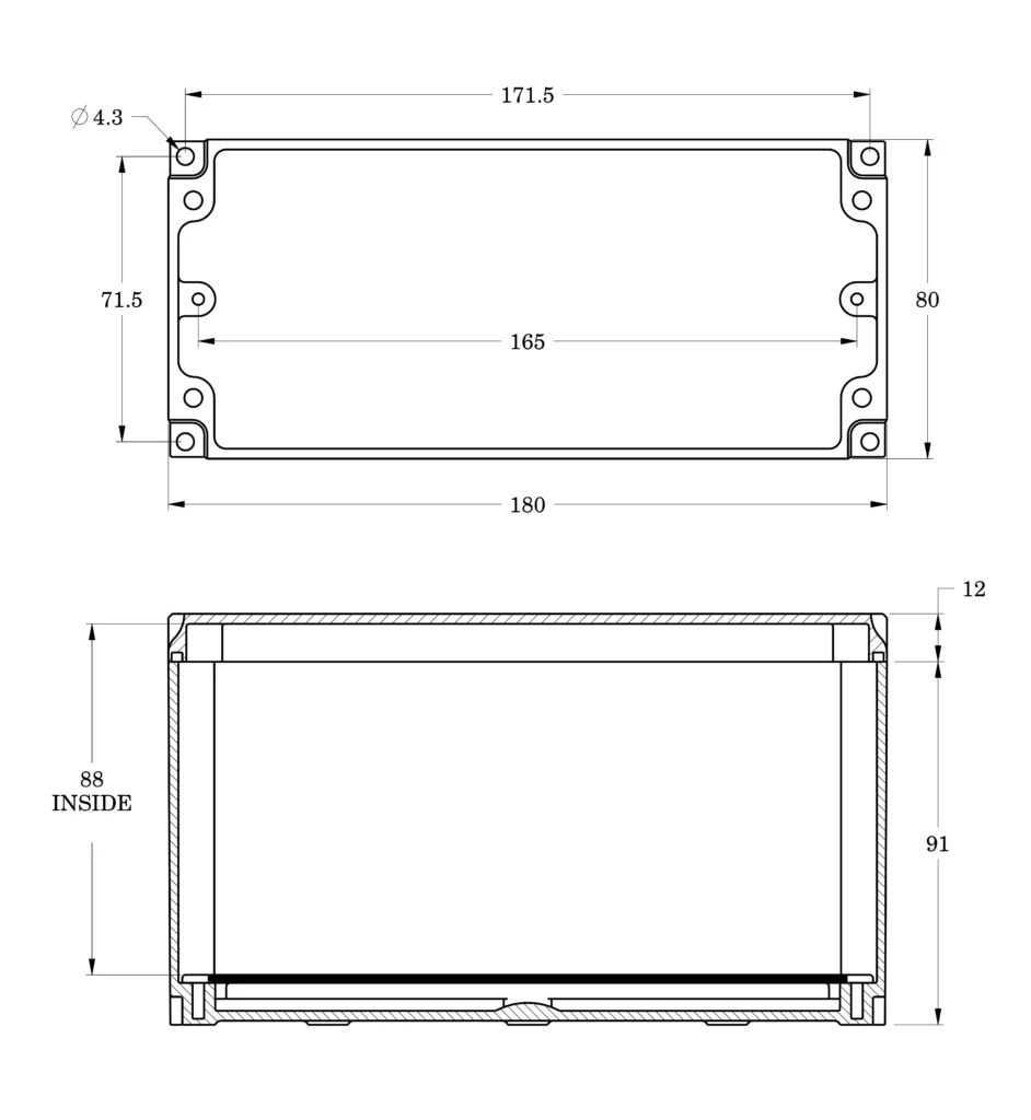 ABS Enclosure 180 X 80 X 100 mm IP67